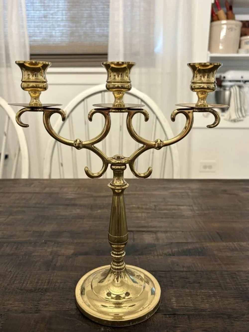 Vintage Baldwin Brass 3 Arm Candle Holder 11 Inch Candelabra